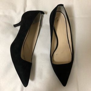 Everlane The Editor Black Suede Heels